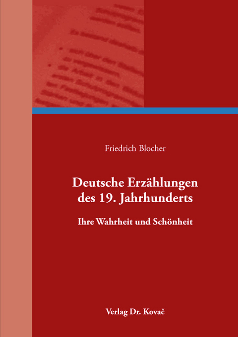 Deutsche Erzählungen des 19. Jahrhunderts - Friedrich Blocher