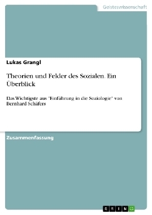 Theorien und Felder des Sozialen. Ein Ãberblick - Lukas Grangl