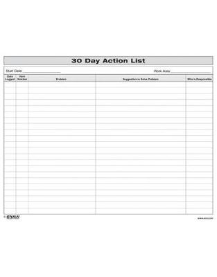 30 Day Action List -  Enna