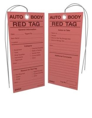 5S Auto Body Red Tags -  Enna