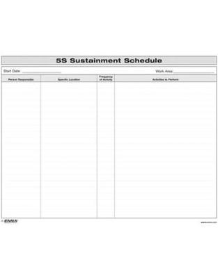 5S Sustainment Schedule -  Enna