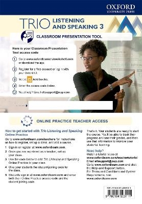 Trio Listening and Speaking: Level 3: Teacher's Online Practice Pack with Classroom Presentation Tool - Daniel E. Hamlin