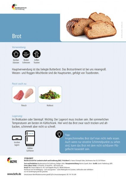 Lebensmittel-Infoblatt: Brot/Backwaren - Rüdiger Lobitz, Martina Spaeth