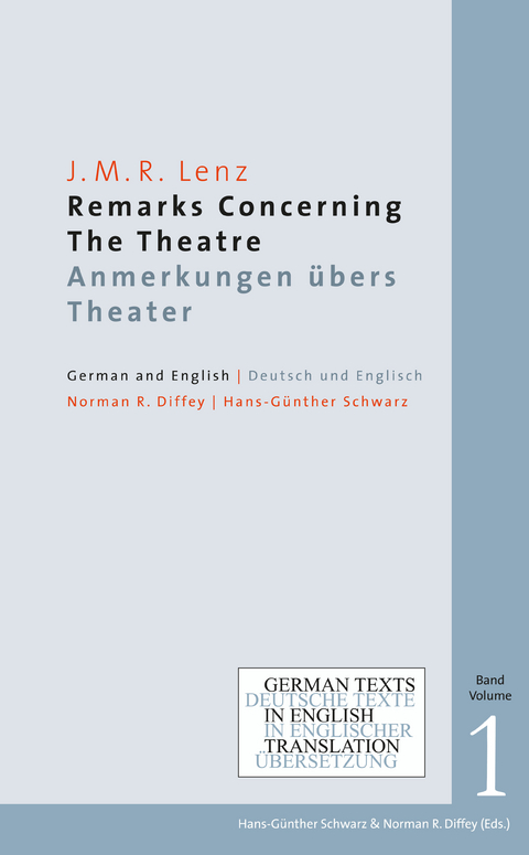 Remarks Concerning The Theatre. Anmerkungen übers Theater - J. M. R. Lenz