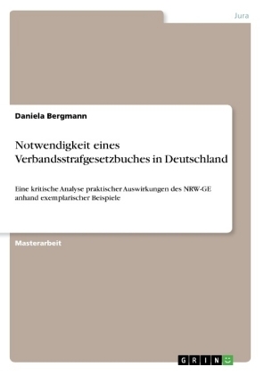 Notwendigkeit eines Verbandsstrafgesetzbuches in Deutschland - Daniela Bergmann