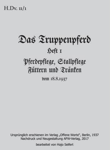 H.Dv. 11/1 - Das Truppenpferd - Hajo Seifert