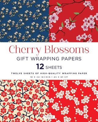 Cherry Blossoms Gift Wrapping Papers - 12 Sheets - 