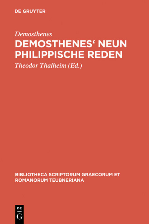 Demosthenes' Neun philippische Reden -  Demosthenes