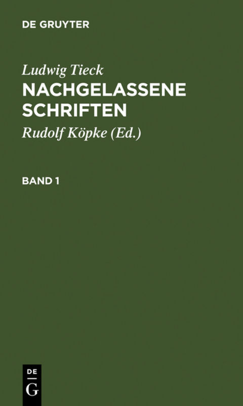 Nachgelassene Schriften - Ludwig Tieck