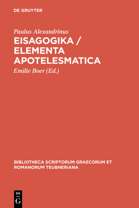 Eisagogika / Elementa apotelesmatica -  Paulus Alexandrinus