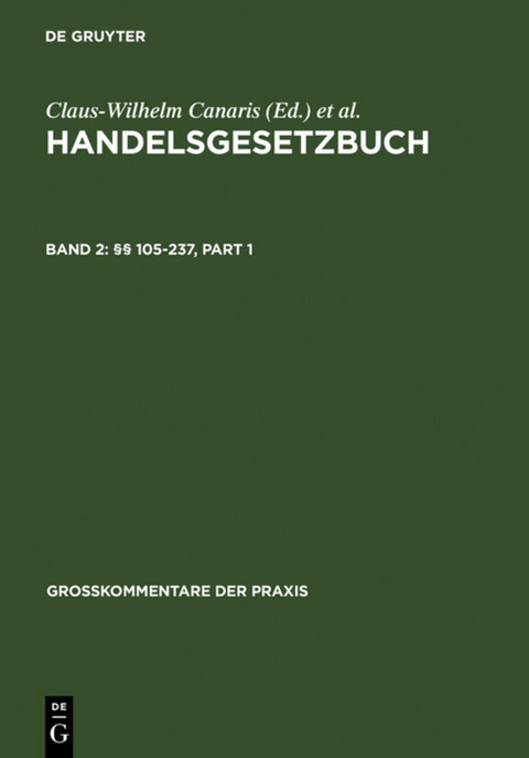 Handelsgesetzbuch / §§ 105-237 - 