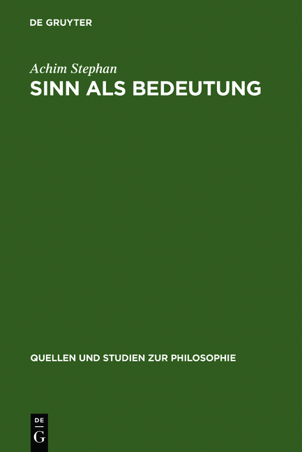 Sinn als Bedeutung - Achim Stephan