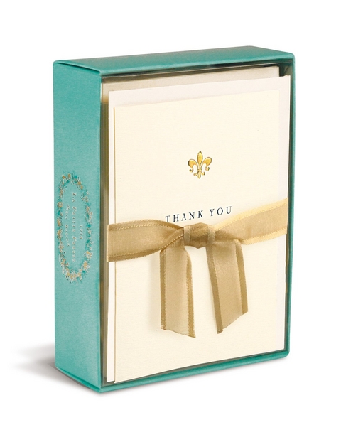 Boxed Notes: Thank You Fleur de Lis – Gruß- und Geschenkkartenbox mit Kuverts: Dankeschön mit Fleur-de-Lis