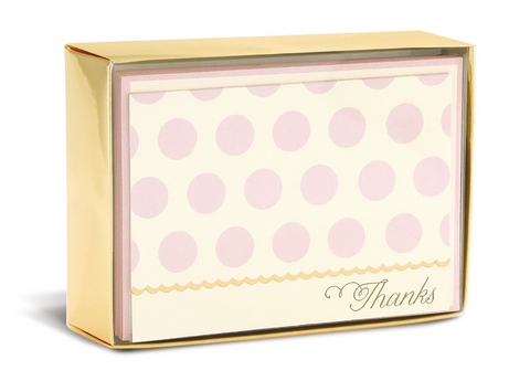 Boxed Notes: Blush Dots – Gruß- und Geschenkkartenbox mit Kuverts: Rosa Punkte