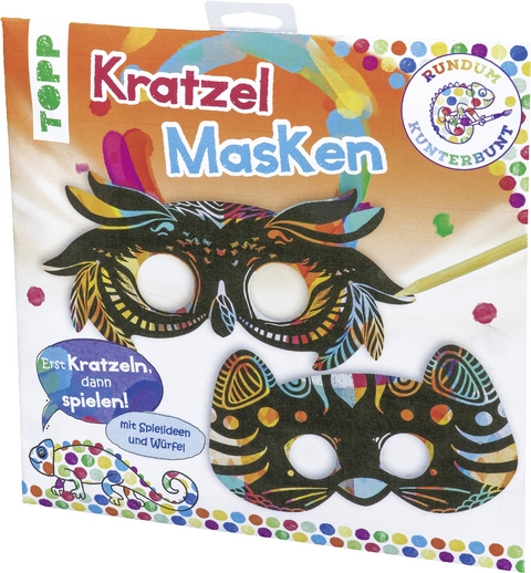 Rundum Kunterbunt Kratzel-Masken-Set -  Frechverlag