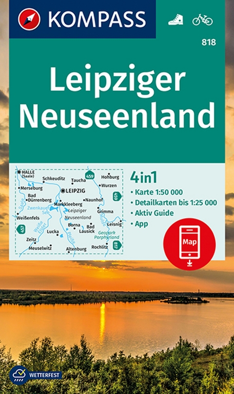 KOMPASS Wanderkarte 818 Leipziger Neuseenland 1:50.000