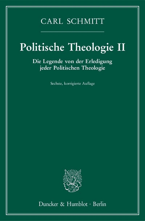 Politische Theologie II. - Carl Schmitt