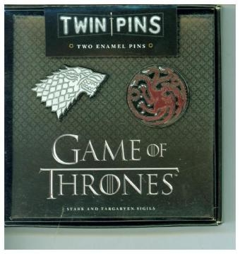 Game of Thrones Twin Pins: Stark and Targaryen Sigils - 