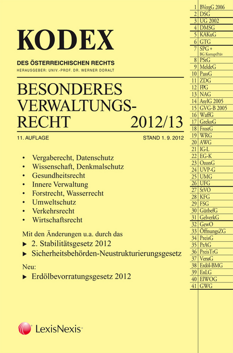 KODEX Besonderes Verwaltungsrecht 2012/13 - 