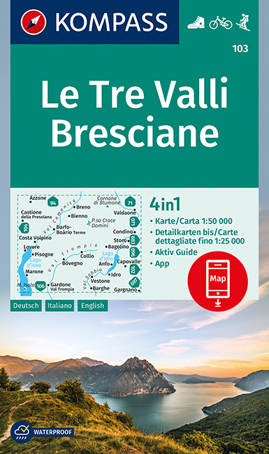 KOMPASS Wanderkarte Le Tre Valli Bresciane - 