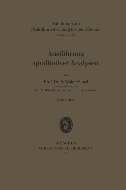 Ausführung qualitativer Analysen - Walter Souci