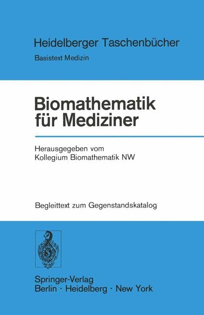 Biomathematik Fur Mediziner - 