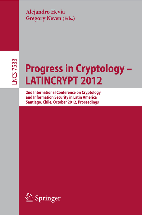 Progress in Cryptology – LATINCRYPT 2012 - 