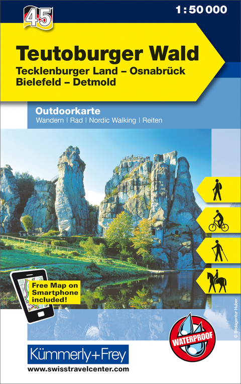 Teutoburger Wald Nr. 45 Outdoorkarte Deutschland 1:50 000