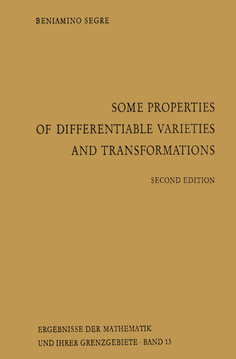 Some Properties of Differentiable Varieties and Transformations - Beniamino Segre