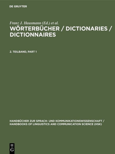 Wörterbücher / Dictionaries / Dictionnaires / Wörterbücher / Dictionaries / Dictionnaires. 2. Teilband - 