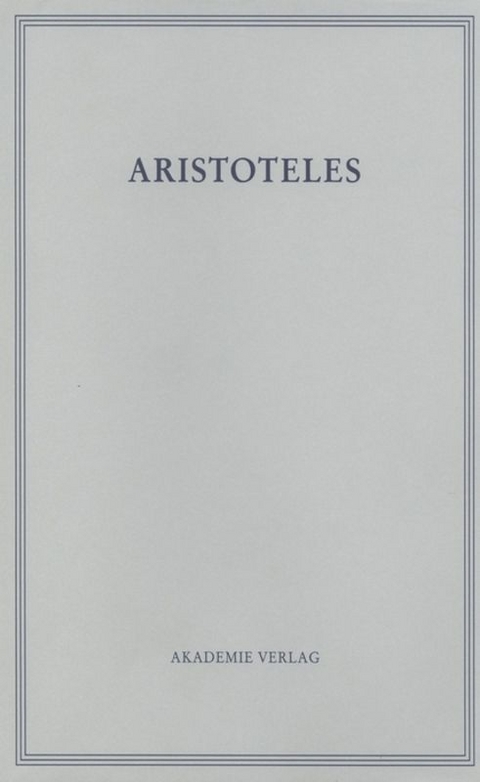 Aristoteles: Aristoteles Werke / Kategorien