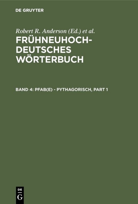 Frühneuhochdeutsches Wörterbuch / pfab(e) - pythagorisch - 