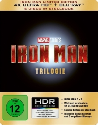 Iron Man Trilogie 4K, 6 UHD-Blu-ray (Limited Edition im Steelbook)