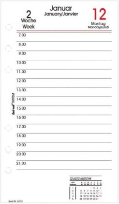 Systemplaner A6, Einlagenblätter Kalender (Nr.B-260318) 2018