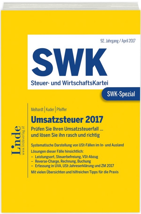 SWK-Spezial Umsatzsteuer 2017 - Stefan Melhardt, Bernhard Kuder, Sebastian Pfeiffer