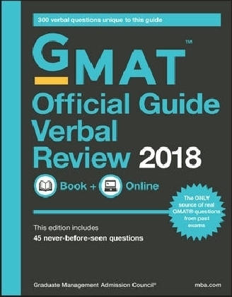 GMAT Official Guide 2018 Verbal Review: Book + Online -  GMAC (Graduate Management Admission Council)