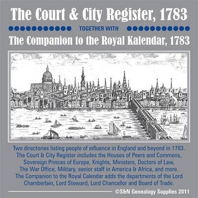 Court & City Register 1783 Together with The Companion to the Royal Kalendar