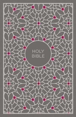 NKJV, Thinline Bible, Large Print, Cloth over Board, Gray/Pink, Red Letter, Comfort Print -  Thomas Nelson