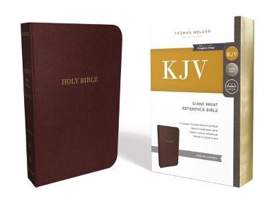 KJV Holy Bible: Giant Print with 53,000 Cross References, Burgundy Leather-look, Red Letter, Comfort Print: King James Version -  Thomas Nelson