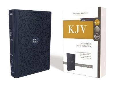 KJV Holy Bible, Giant Print Center-Column Reference Bible, Blue Cloth over Board, 53,000 Cross References,  Red Letter, Comfort Print: King James Version -  Thomas Nelson