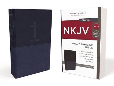 NKJV, Value Thinline Bible, Blue Leathersoft, Red Letter, Comfort Print -  Thomas Nelson