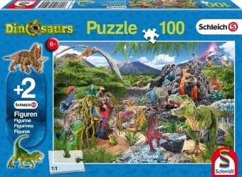 Schleich, Im Reich der Dinosaurier (Kinderpuzzle) + 2 Figuren