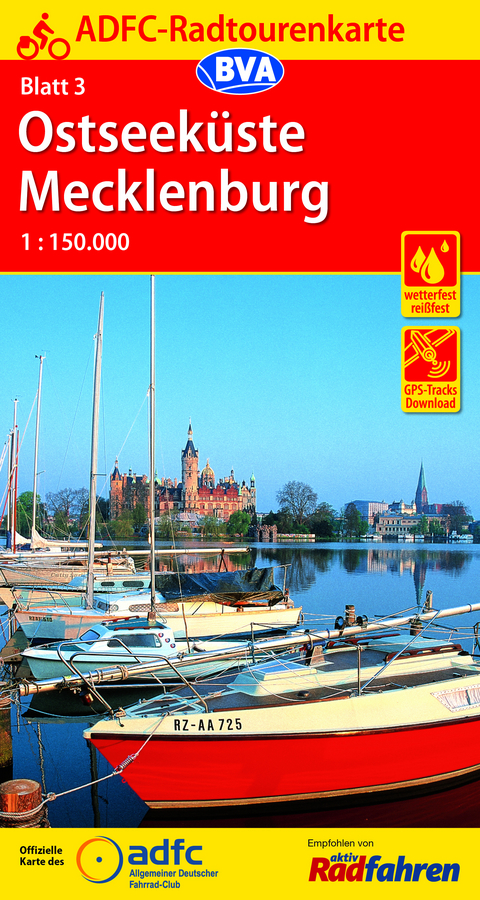 ADFC-Radtourenkarte 3 Ostseeküste Mecklenburg 1:150.000, reiß- und wetterfest, GPS-Tracks Download