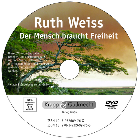 Meine Schwester Sara – Ruth Weiss – DVD - Ruth Weiss, Krapp Fabian, Krapp Günter