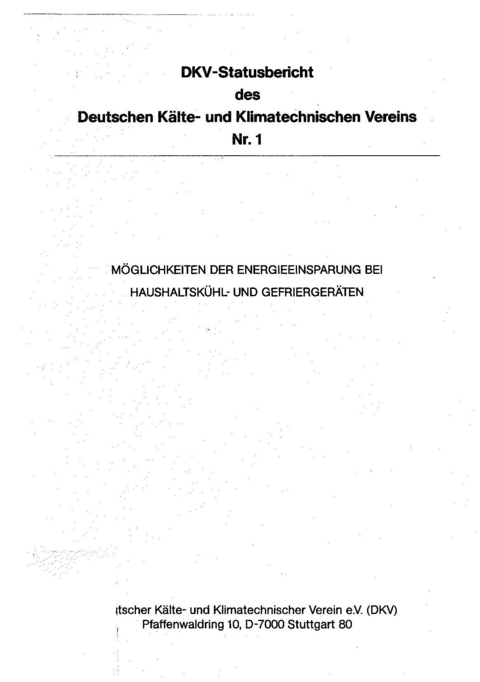 Möglichkeiten der Energieeinsparung bei Haushaltskühl- und Gefriergeräten - H. Kruse