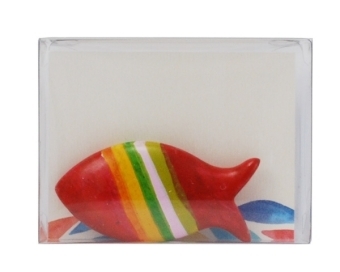 Handschmeichler Fisch rot mit Regenbogen