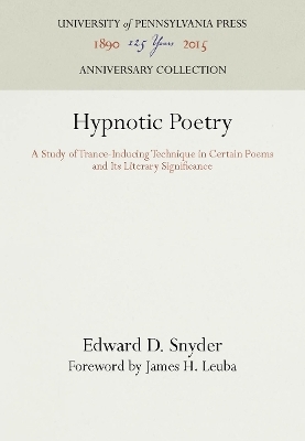 Hypnotic Poetry - Edward D. Snyder