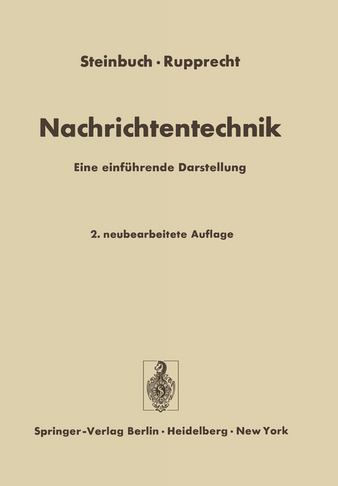 Nachrichtentechnik - Karl Steinbuch, Werner Rupprecht