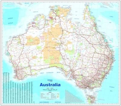 Australia Large Wall Map - Hema Maps