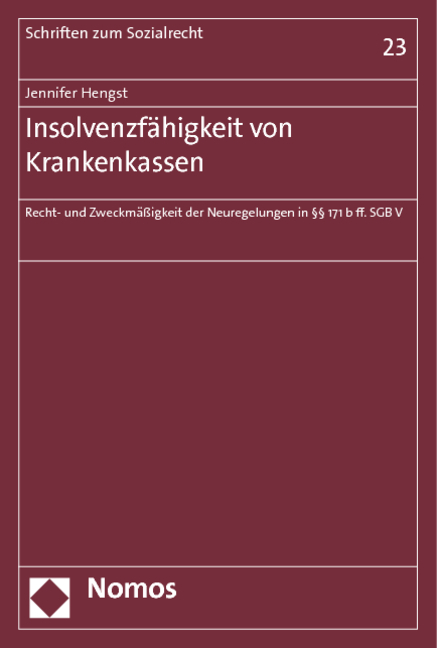 Insolvenzfähigkeit von Krankenkassen - Jennifer Hengst